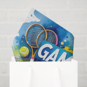 Tennis Thank you party with racket and ball Tissue Paper