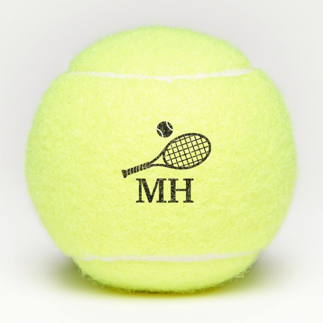 Tennis Theme Monogram Initials Balls (Front)