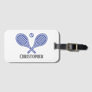Tennis Theme Monogrammed Name Luggage Tag