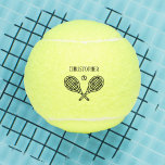 Tennis Theme Monogrammed Name Tennis Balls<br><div class="desc">Single tennis players and doubles teams will love this tennis themed designed. Modern logo icon style design with two rackets and a ball. Add your name to create a customised design.</div>