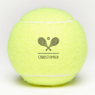 Tennis Theme Monogrammed Name Tennis Balls