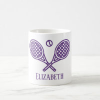 Tennis Theme Purple Monogrammed Name