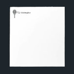 Tennis Theme Sport Monogrammed Name Notepad<br><div class="desc">Single tennis players and doubles teams will love this tennis themed designed. Modern logo icon style design with racket and a ball. Add your name to create a customised design. Great for coach too! Perfect school or office accessory for those that love to play tennis.</div>