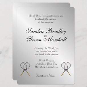 Tennis Theme Sports Wedding Invitations