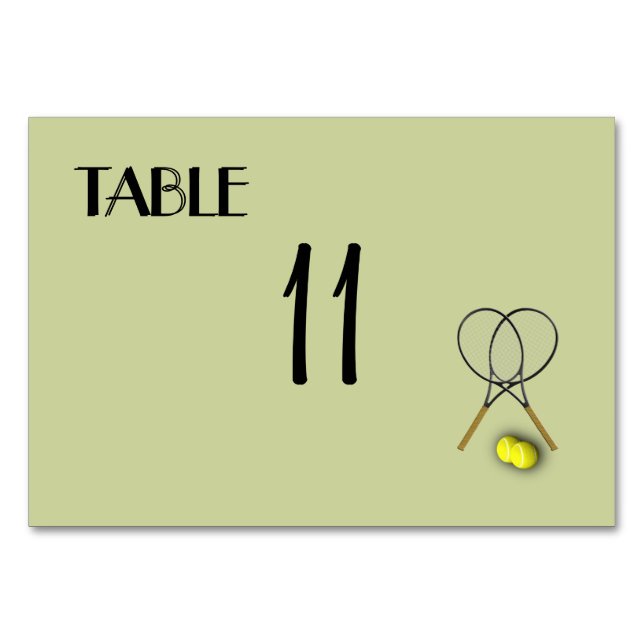 Tennis Theme Table Number Placecards (Back)