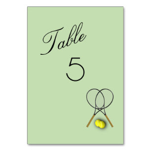 Tennis Theme Table Number Placecards