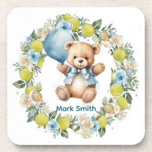 Tennis themed Baby Shower for Baby Boy Party Coaster