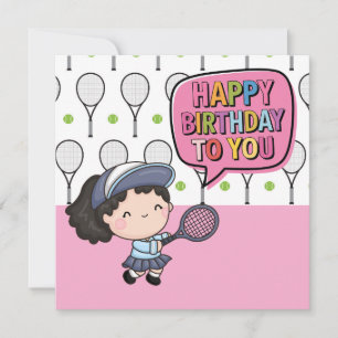 "Tennis-Themed Birthday Card: Aces & Cheers!" Card