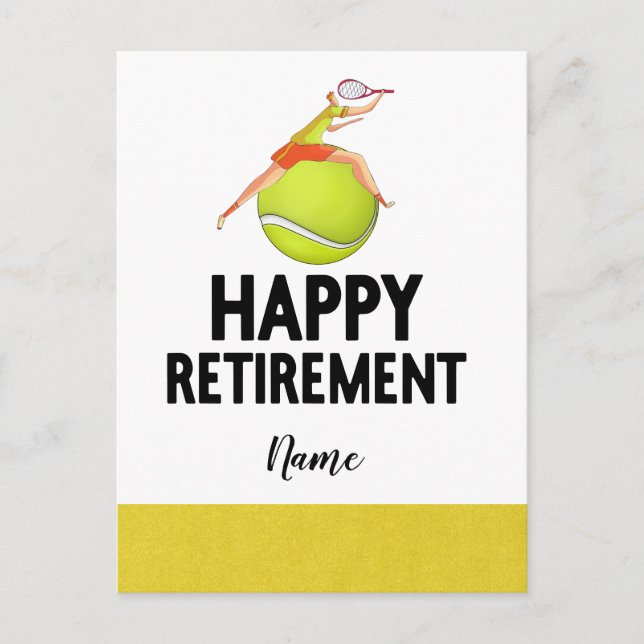 Tennis themed for Retirement  to Tennis Player Postcard (Front)
