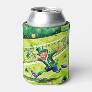 Tennis themed for St. Patrick's Day Can Cooler