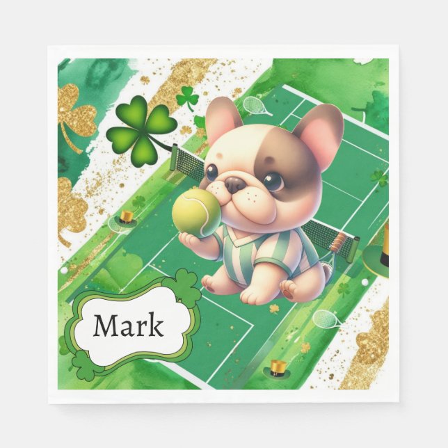 Tennis themed for St. Patrick's Day  Napkin (Front)