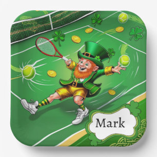 Tennis themed for St. Patrick's Day Paper Plate