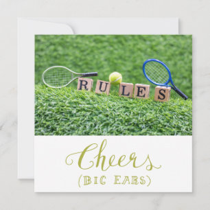 Tennis themed thank you card