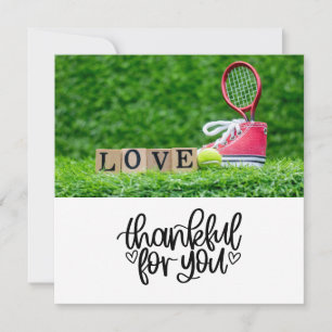 Tennis themed  thank you card