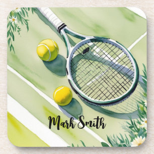 Tennis Themed with ball and racket  Coaster