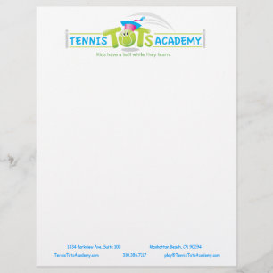 Tennis Tots Academy custom letterhead template