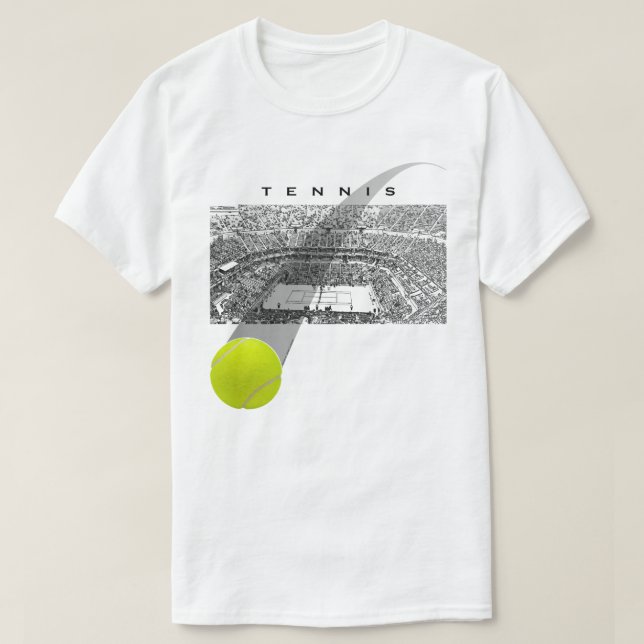 Tennis Tournament With Tennis Ball Motion T-Shirt (Design Front)