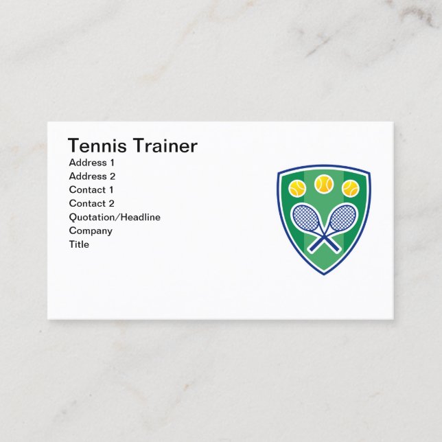 Tennis Trainer Business card (Front)