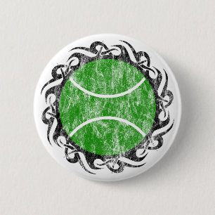 tennis. tribal. 6 cm round badge