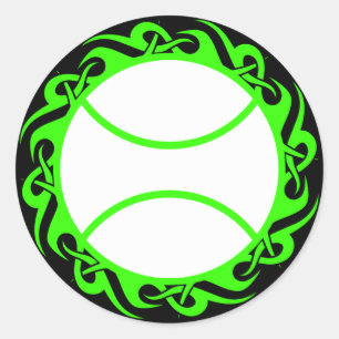 tennis. tribal. classic round sticker