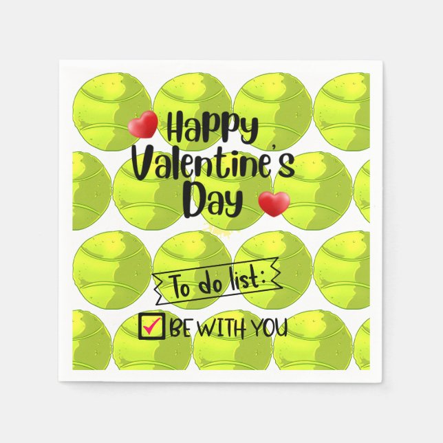 TENNIS Valentine's Day to Player with Love     Napkin (Front)