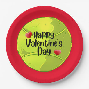 TENNIS Valentine's Day to Player with Love Paper Plate