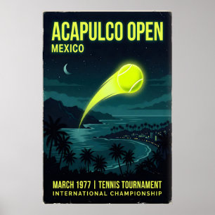 Tennis Wall Art Acapulco Open, Night Sky - Palm