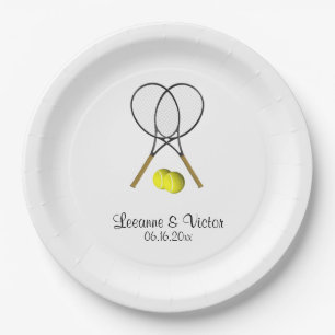 Tennis Wedding Personalised Paper Plate