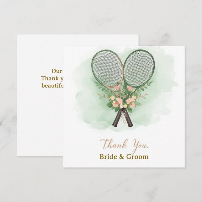 Tennis Wedding Thank You Card  (Front/Back)