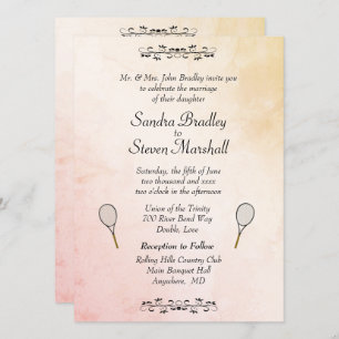 Tennis Wedding Theme Invitations