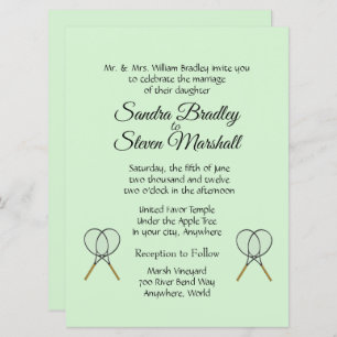 Tennis Wedding Theme Invitations