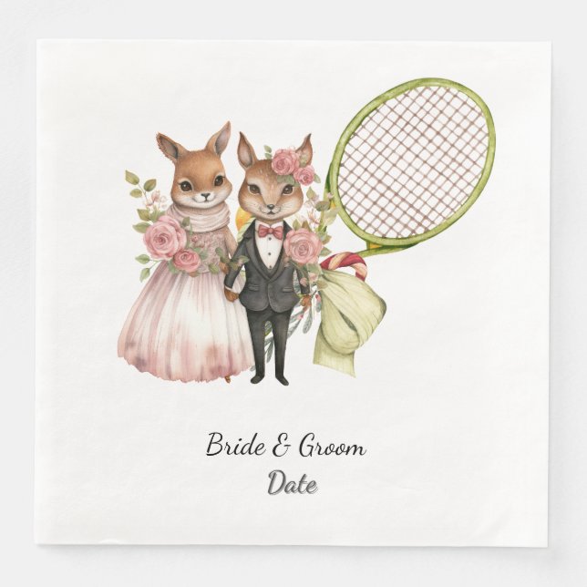 Tennis Wedding themed Napkin (Front)