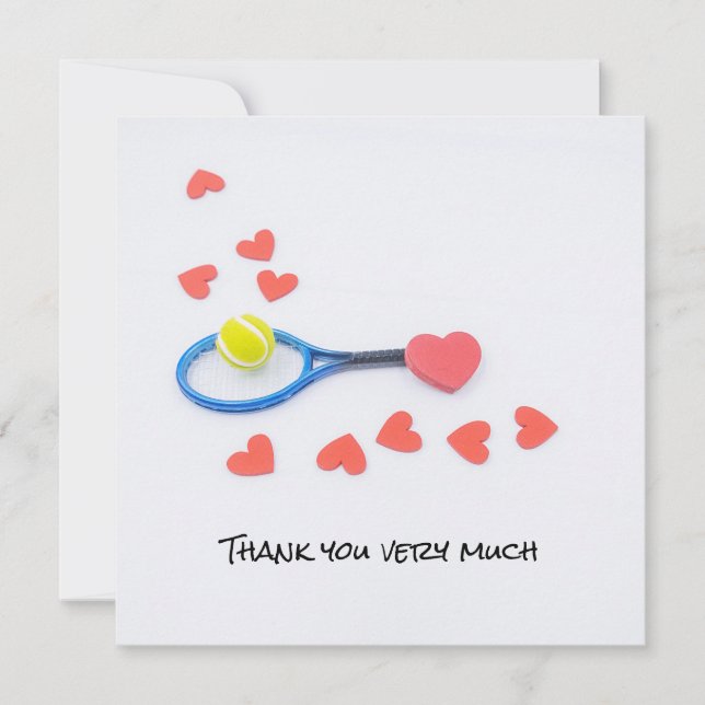 Tennis wedding with racket and love hearts (Front)