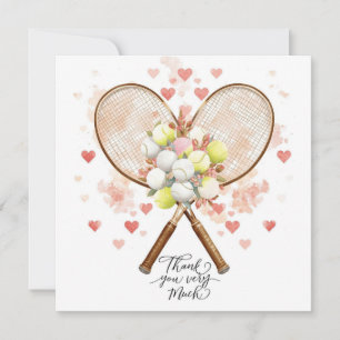 Tennis wedding with racket and love hearts