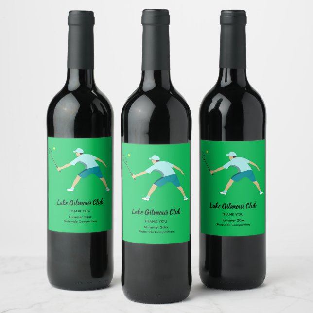 Tennis Wine Label (Bottles)