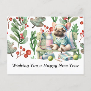 Tennis Wishing You a Happy New Year Holiday Postcard