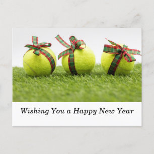 Tennis Wishing You a Happy New Year Holiday Postcard