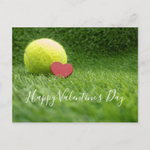 Tennis with red heart for Valentine's Day Postcard