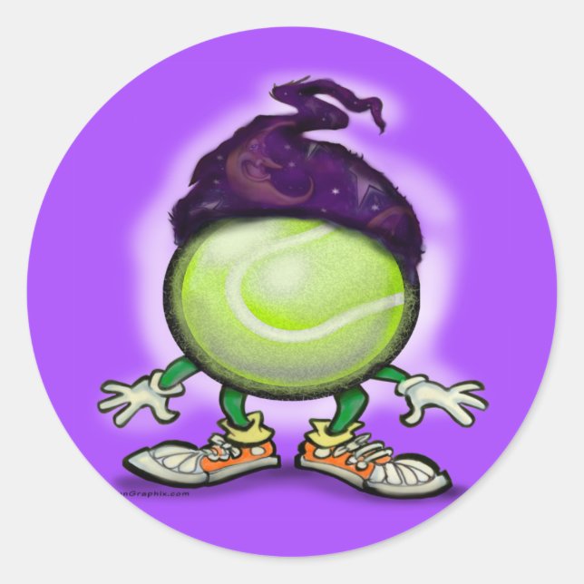 Tennis Wizard Classic Round Sticker (Front)