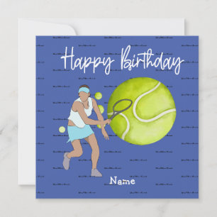 Tennis woman is playing Happy Birthday for player