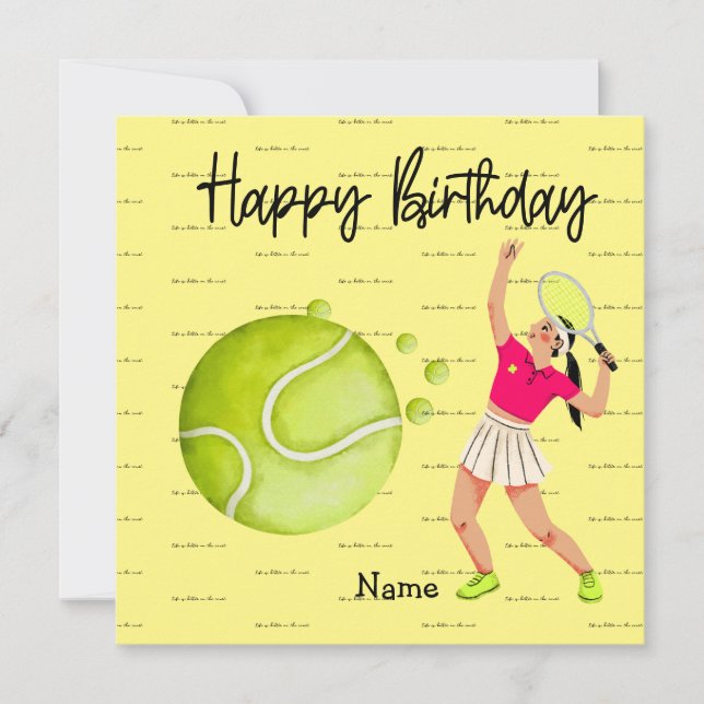 Tennis woman is playing Happy Birthday for player (Front)