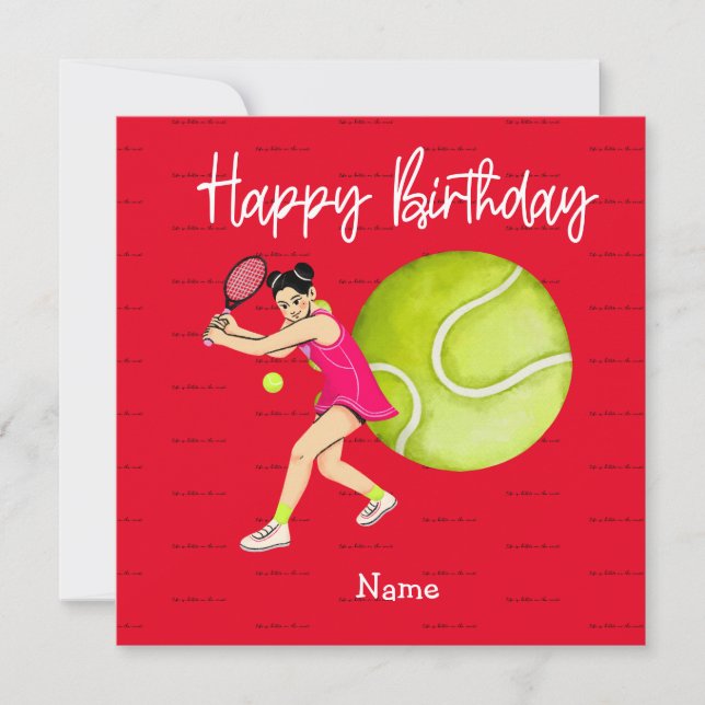 Tennis woman is playing Happy Birthday for player (Front)