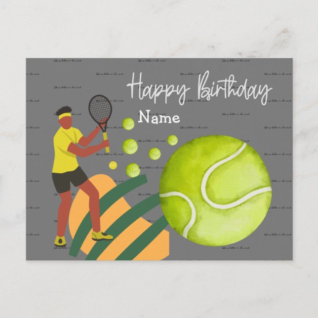 Tennis woman is playing Happy Birthday  Postcard (Front)