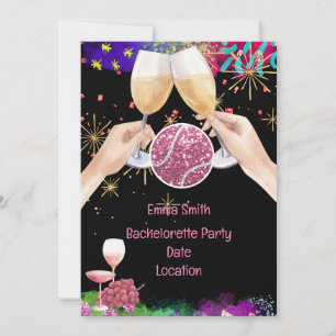 Tennis Woman Player  Bachelorette Party  Invitation