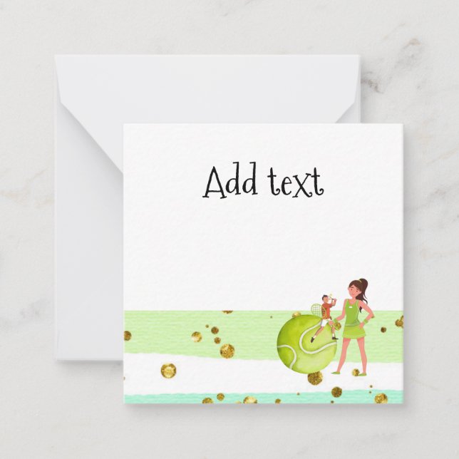 Tennis Woman Player holds racket and ball    Card (Front)