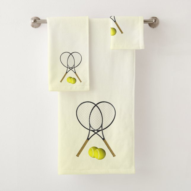 Tennis Yellow Sports Bath Towel Set (Insitu)