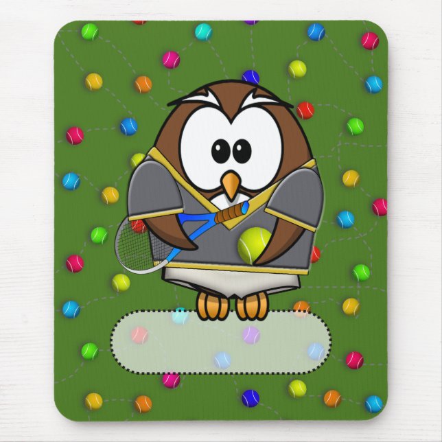 tennisman owl mouse pad (Front)