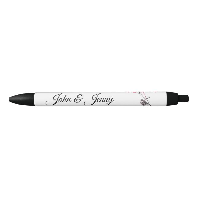Tenor Horn Musician Custom Wedding Favour Gift Black Ink Pen (Front)