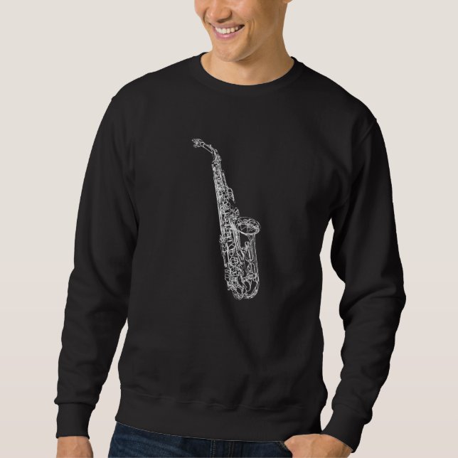 Tenor Saxophone Jazz Music Saxophonist Sweatshirt (Front)