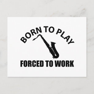 tenor saxophone music designs postcard
